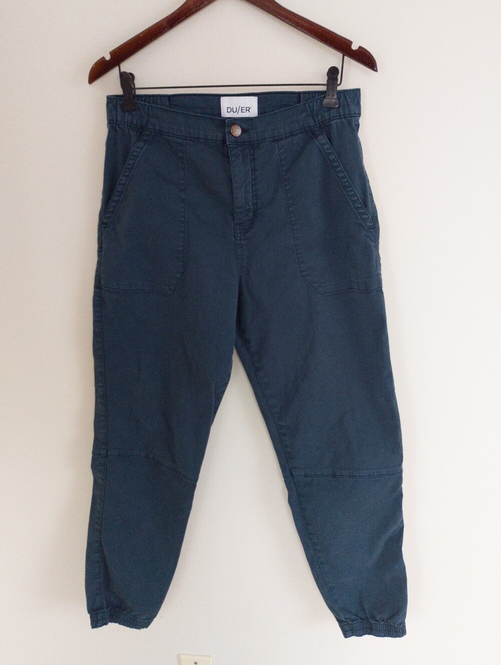 DUER Live Lite High Rise Jogger Dark Green Utility Pants Size 30